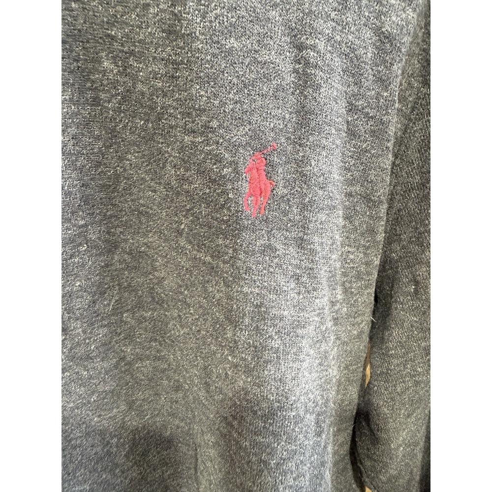 Polo Ralph Lauren Mens Estate Rib Quarter Zip Pullover Sweater Large Gray‎ - Picture 4 of 7